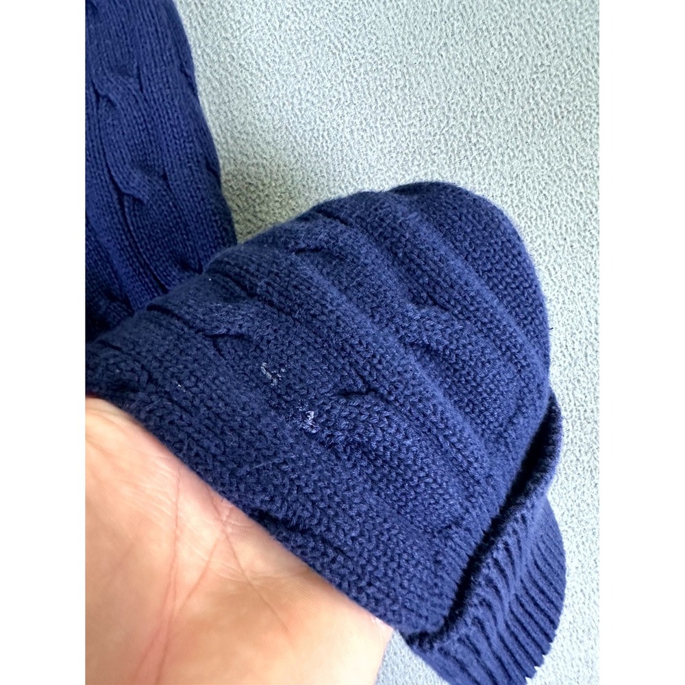 Ralph Lauren Sport Sweater Dress Large Blue Cable Knit Roll Neck Old Money Prep - Picture 2 of 9